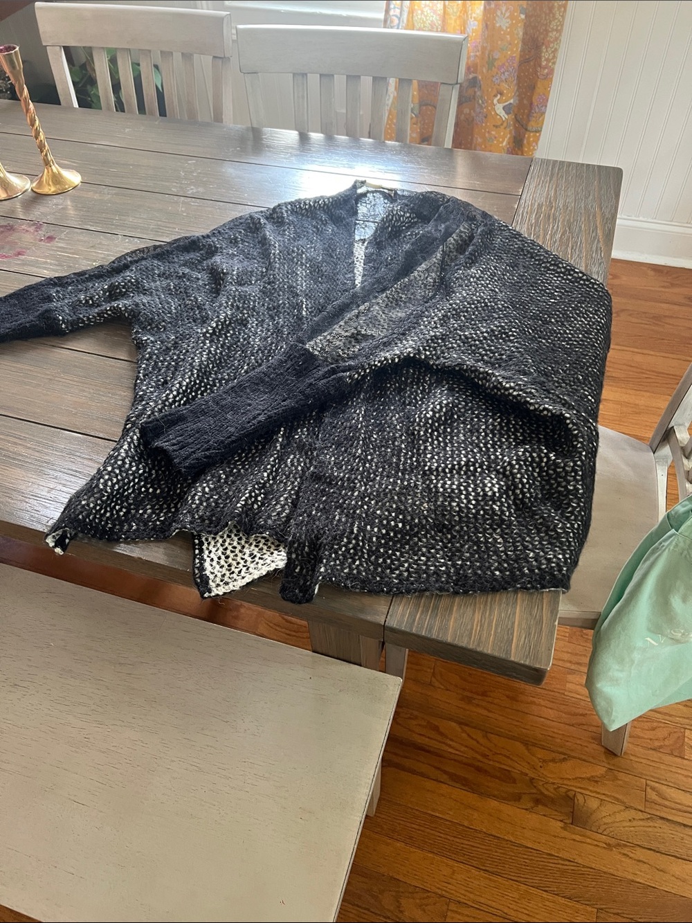 Free People Black Open-Front Knit Cardigan